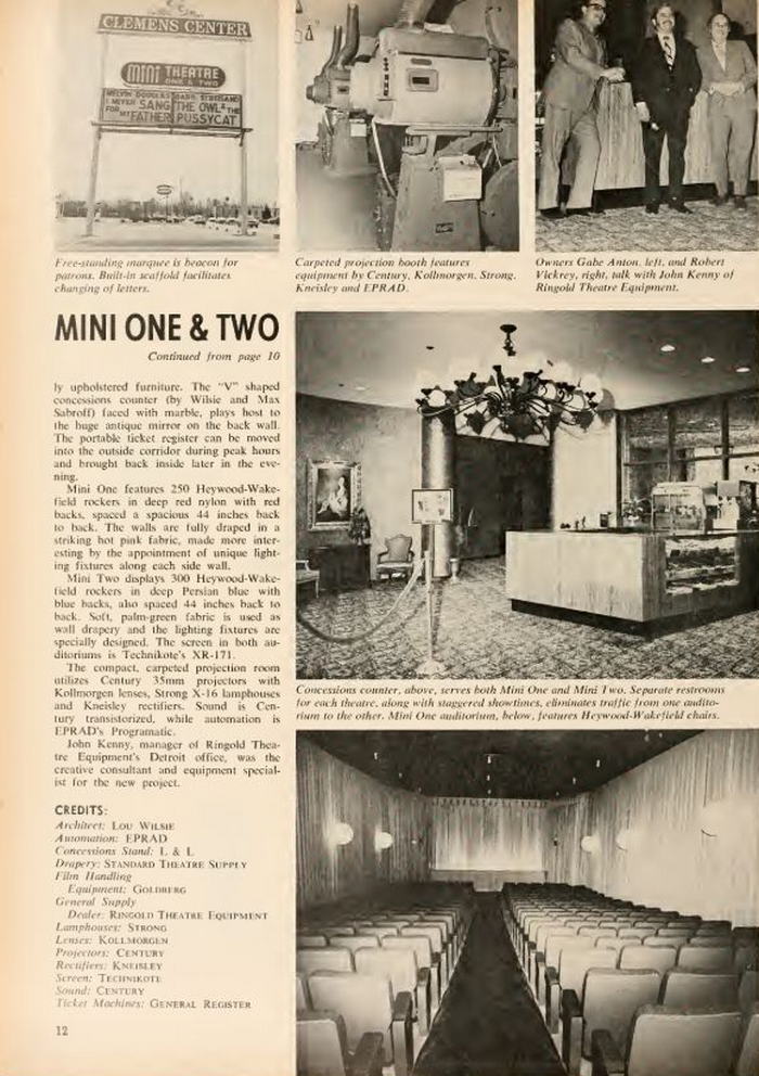 Mini Theatre 1&2 - JUNE 7 1971 BOX OFFICE MAGAZINE ARTICLE (newer photo)